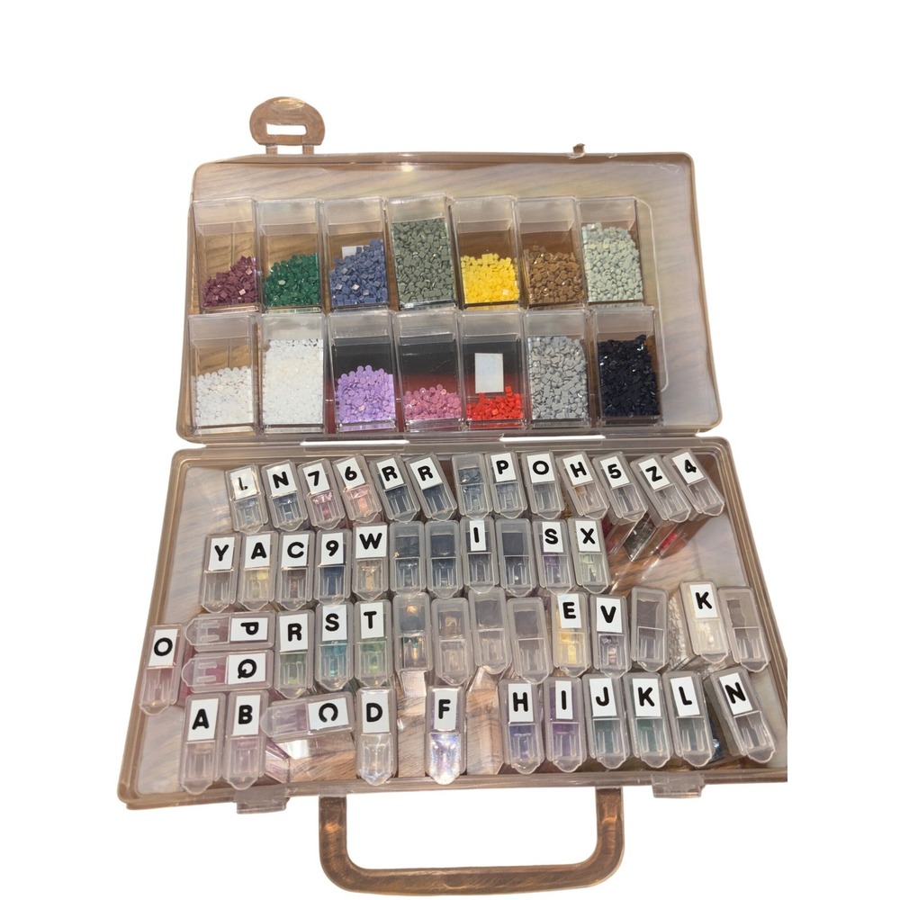 Diamond Painting Storage Case with 60+ Individual Labeled Drill Containers Clear